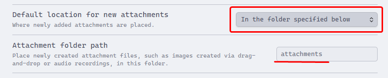Attachments will be saved at `(Vault root)/attachments/`